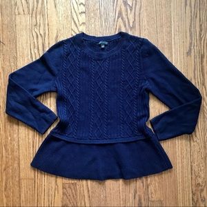 Navy Blue Flared Talbot’s Sweater Size Medium